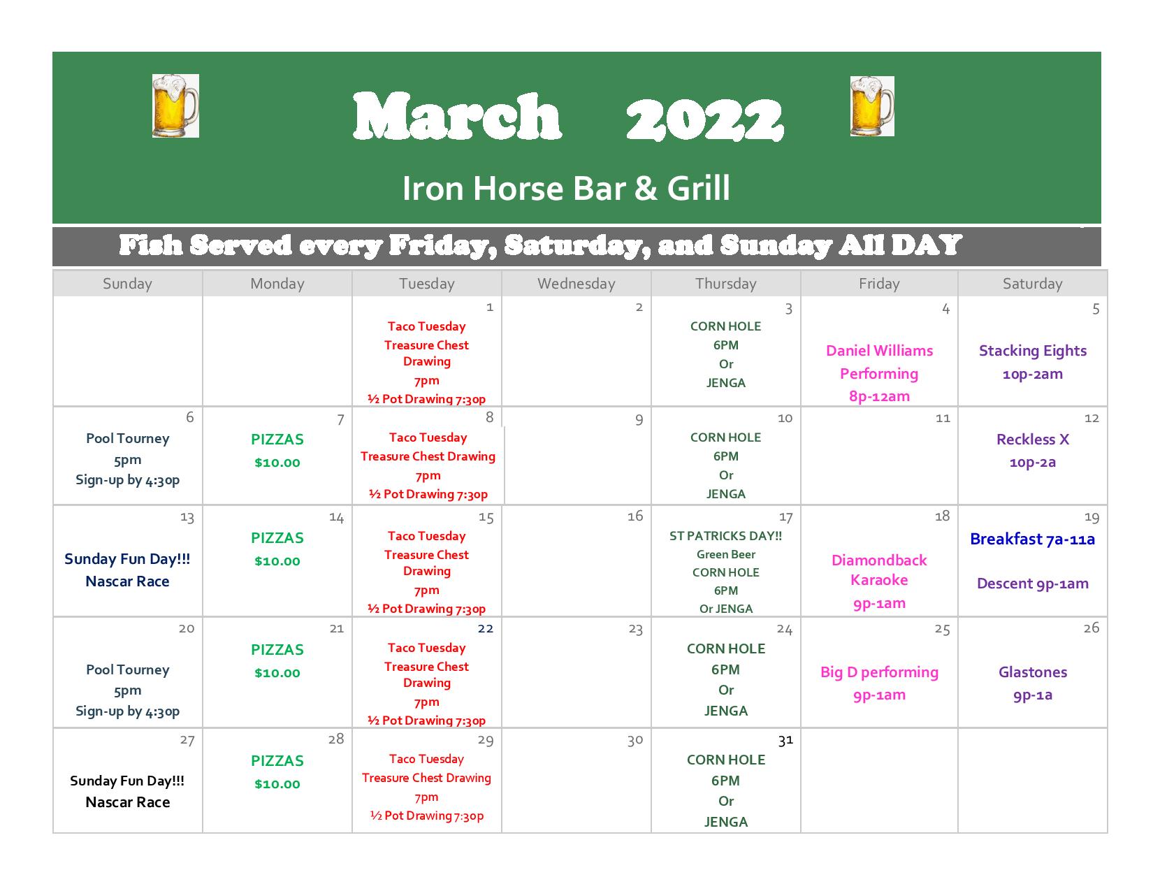 Iron Horse Bar & Grill Fort Branch, IN Liquor, Beer & Bar Food